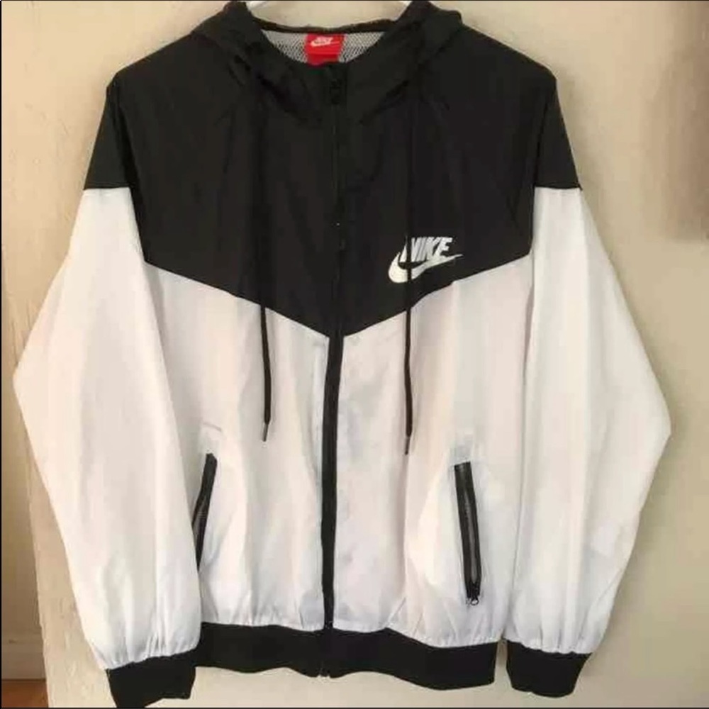 Nike Black and White Windbreaker Jacket